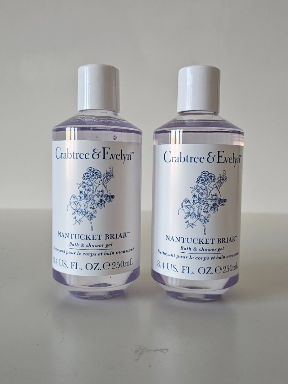 New CRABTREE & EVELYN Nantucket Briar Bath Shower Gel 250ml/8.4oz Each, Lot of 2